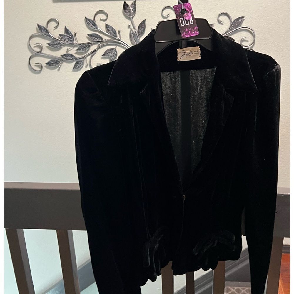 Elegant Black Velvet Jacket by Franklin Fashions #008